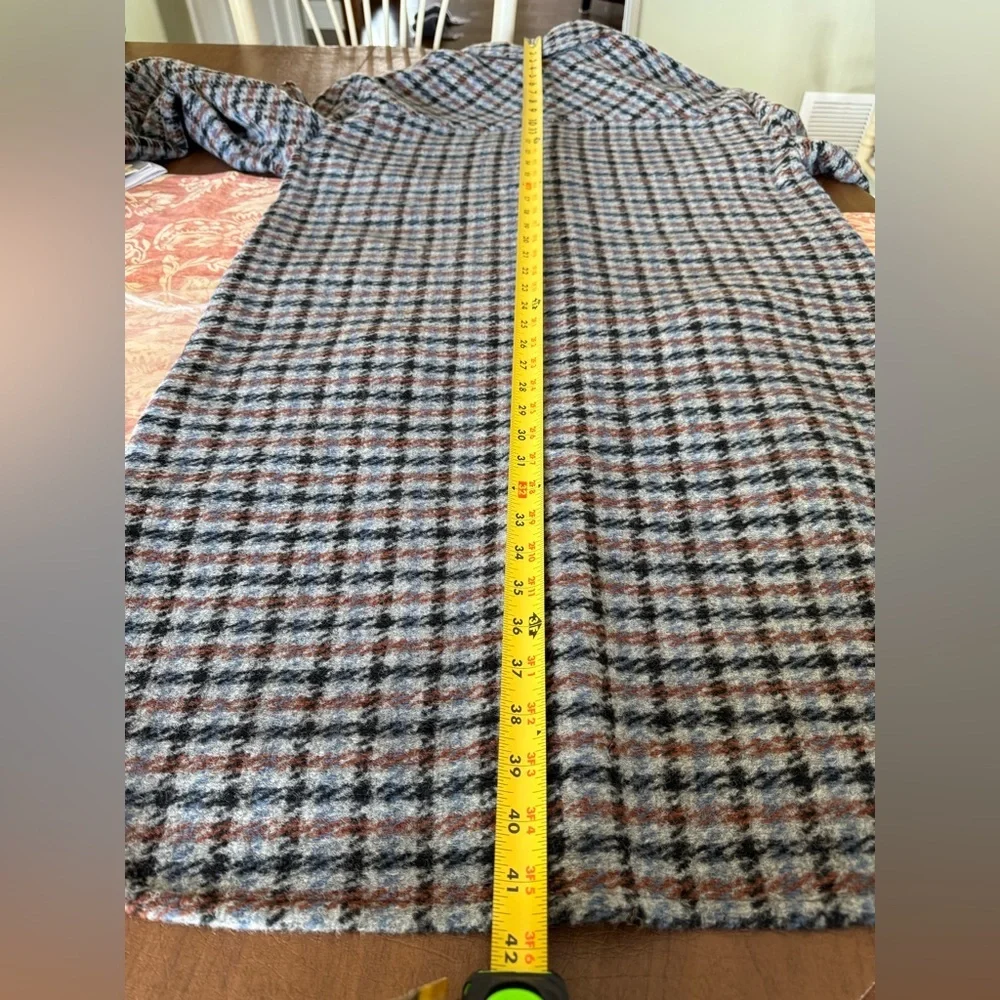 NWT GAP Plaid Unlined Wool Blend Shacket Jacket SZ L Brown Blue Gray Black - Picture 12 of 14